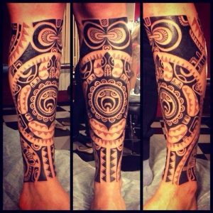 awesome-polynesian-tribal-leg-sleeve-tattoo-designs